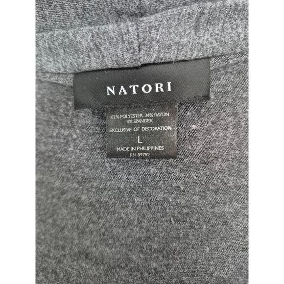 Natori Shangri-La Robe Stretch Polyester Heather Gray  Pockets Womens  L - Picture 5 of 5
